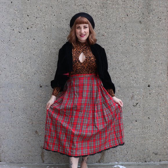 vintage plaid skirt - Picture 5 of 10
